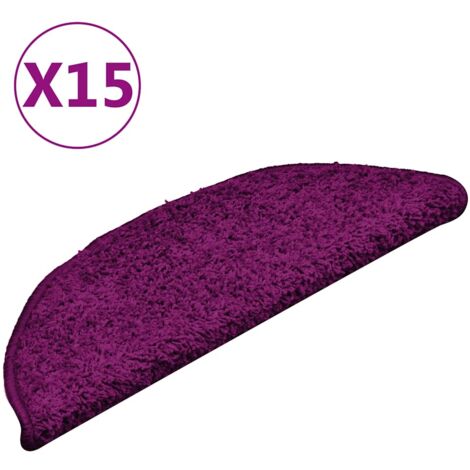 Tapis d'escalier 15 pcs，Marches d'escalier 56 x 17 x 3 cm Rose Demi-rond CFW793941