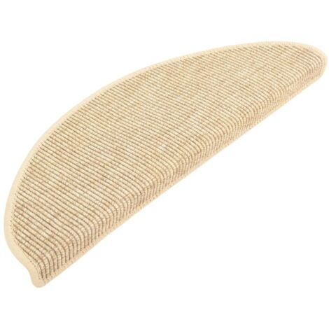 Tapis d'escalier 15 pcs，Marches d'escalier 65 x 21 x 4 cm Beige clair Demi-rond Grand CFW515341