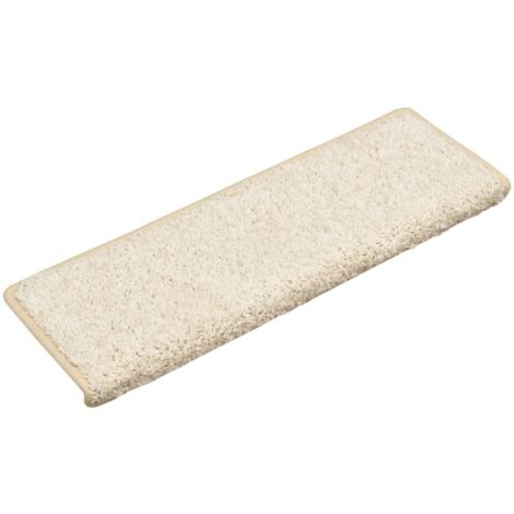 Tapis d'escalier 15 pcs，Marches d'escalier 65 x 21 x 4 cm Blanc Bord rectangulaire CFW582799