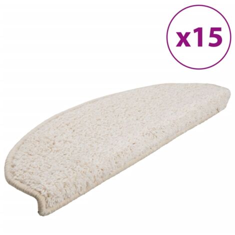 Tapis d'escalier 15 pcs，Marches d'escalier 65 x 21 x 4 cm Blanc Demi-rond Grand CFW355053