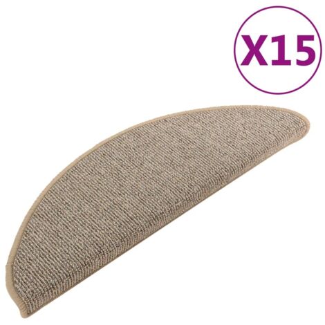 Tapis d'escalier 15 pcs，Marches d'escalier 65 x 21 x 4 cm Marron Demi-rond Grand CFW738221