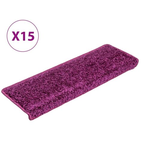 Tapis d'escalier 15 pcs，Marches d'escalier 65 x 21 x 4 cm Violet Bord rectangulaire CFW275563