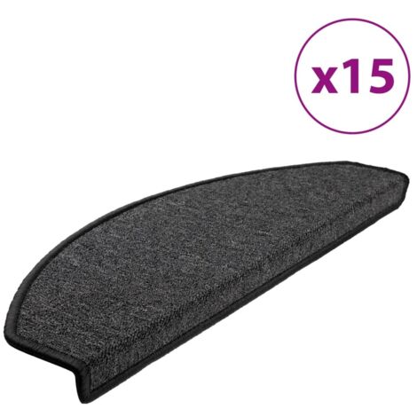 Tapis d'escalier 15 pcs，Marches d'escalier 65 x 24 x 4 cm Anthracite Demi-rond Grand CFW796550