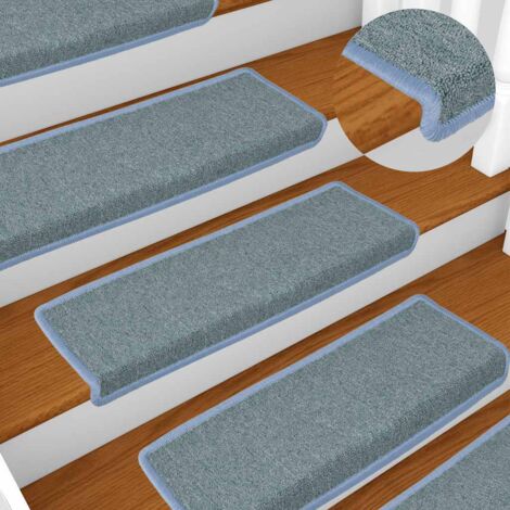 Tapis d'escalier 15 pcs，Marchettes d'escalier，Protections d'escalier 65x21x4 cm Bleu DVNEI554298