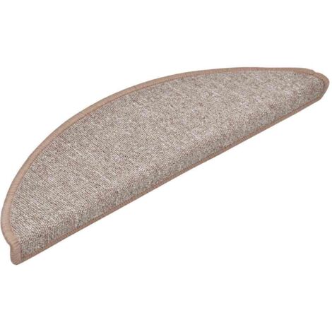 Tapis d'escalier 20 pièces 56 x 17 x 3 cm Marron clair Demi-rond