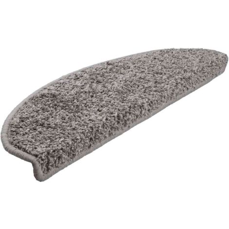 Tapis d'escalier 20 pièces 65 x 21 x 4 cm Gris Demi-rond Grand