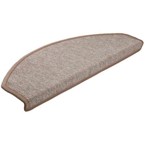 Tapis d'escalier 30 pcs,Marches d'escalier 65 x 24 x 4 cm Marron clair Demi-rond Grand CFW423107