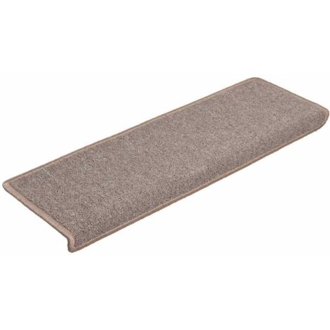 Tapis d'escalier 30 pièces 65 x 21 x 4 cm Marron clair Bord rectangulaire