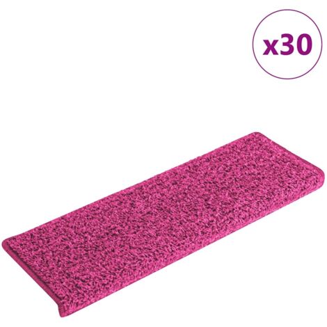 Tapis d'escalier 30 pièces 65 x 21 x 4 cm Rose Bord rectangulaire