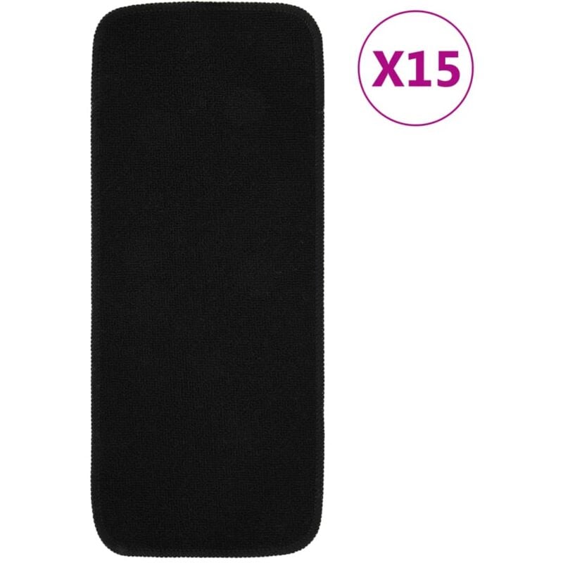 Vidaxl - Tapis d'escalier antidérapants 15pcs 60x25cm Noir Rectangulaire
