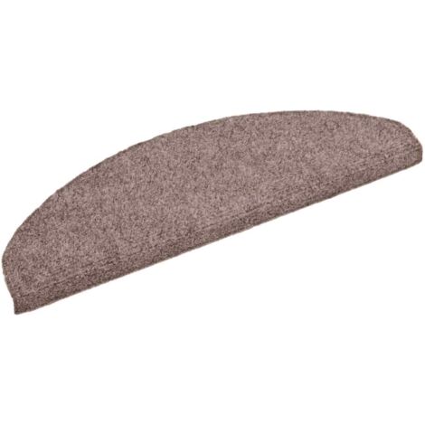 Tapis d'escalier auto-adhésif Poinçon aiguilleté 15 pcs Marron