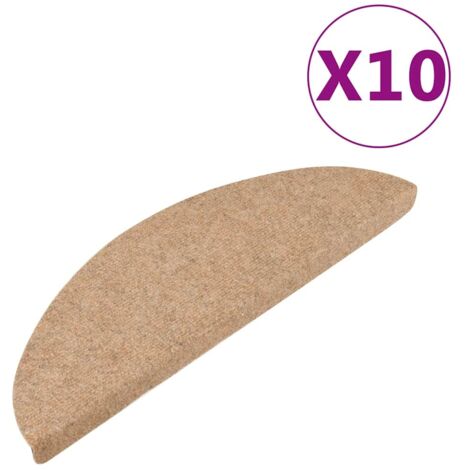 Tapis d'escalier auto-adhésifs 10 pcs，Marches d'escalier beige 56x17x3 cm CFW768250