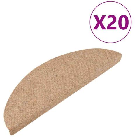 Tapis d'escalier auto-adhésifs 20 pcs beige 56x17x3 cm