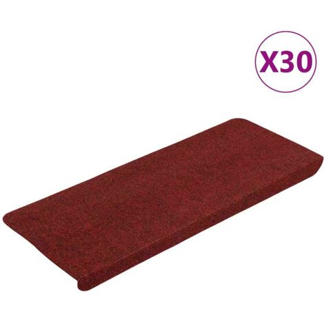 Tapis d'escalier auto-adhésifs 30 pcs,Marches d'escalier rouge 65x22,5x3,5 cm CFW997332