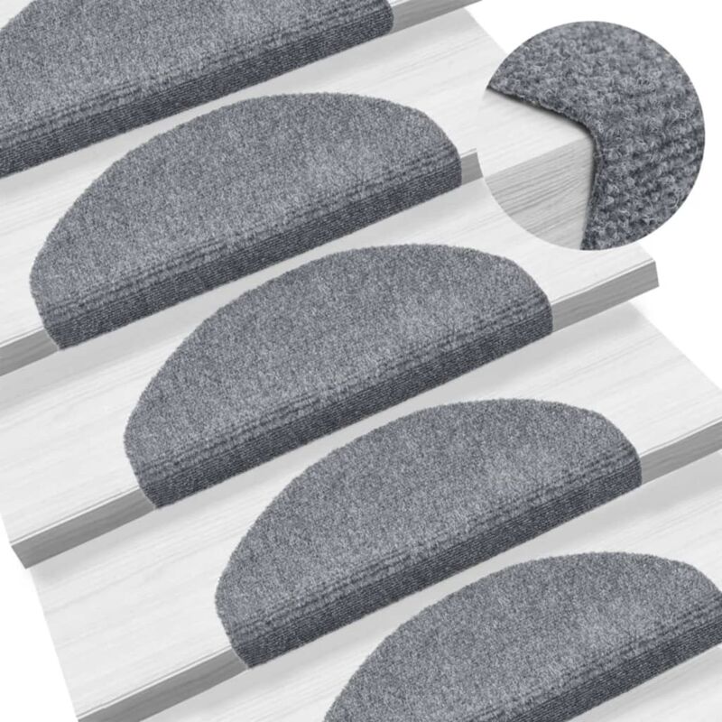 Vidaxl - Tapis d'escalier auto-adhésif 15 pcs 65 x 21 x 4 cm Gris clair