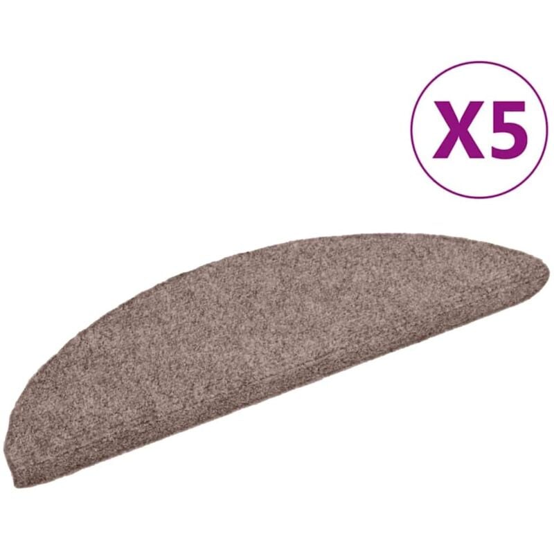 Vidaxl - Tapis autoadhésifs de marches 5 pcs Marron 56x17x3cm Aiguilleté