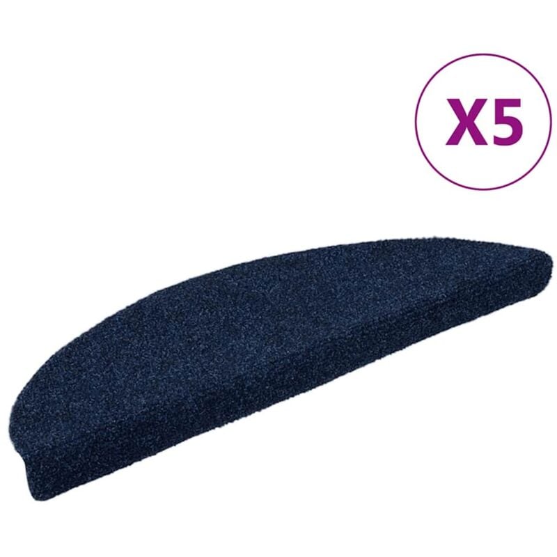 Vidaxl - Tapis autoadhésifs 5 pcs Bleu marine 56x17x3 cm Aiguilleté