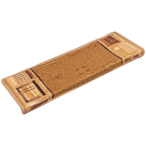 Tapis d'escalier autoadhésifs 10 pcs 65x21x4 cm Beige