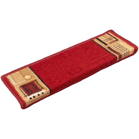 Tapis d'escalier autoadhésifs 5 pcs 65x21x4 cm Rouge