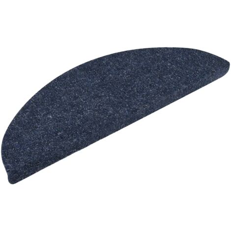 Tapis d'escalier autocollants 10 pièces 56 x 17 x 3 cm Bleu Demi-rond
