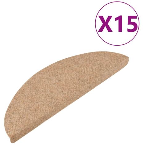 Tapis d'escalier autocollants 15 pcs 56x17x3 cm Beige