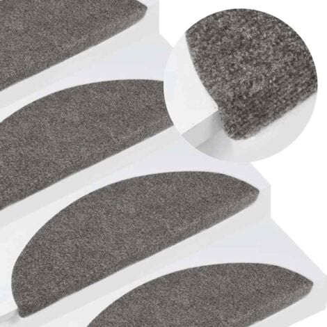 Tapis d'escalier autocollants 15 pcs 56x17x3 cm Gris vidaXL