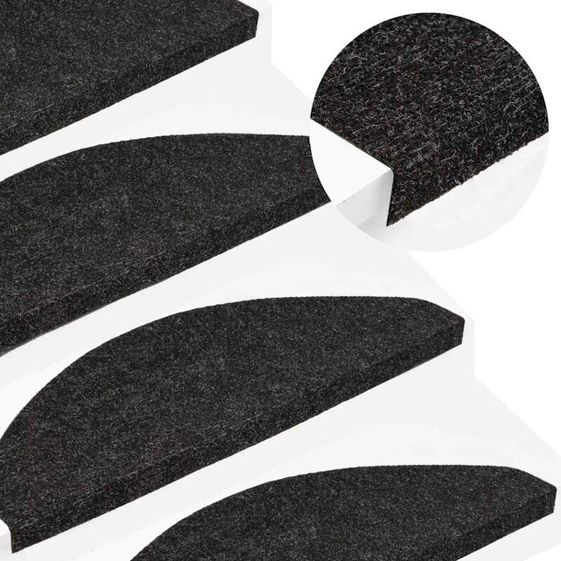 vidaXL Stufenmatten Selbstklebend 20 Stk. Anthrazit 65x22,5x3,5 cm