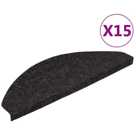 Tapis d'escalier autocollants 15 pcs 65x22,5x3,5 cm Anthracite