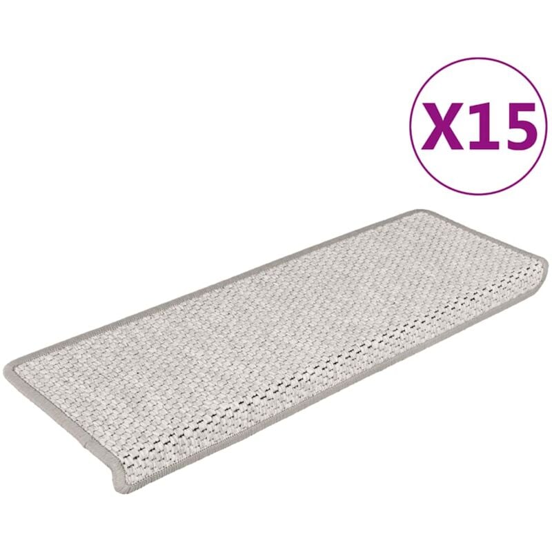 Vidaxl - Tapis d'escalier autocollants 15 pcs 65x21x4 cm Beige