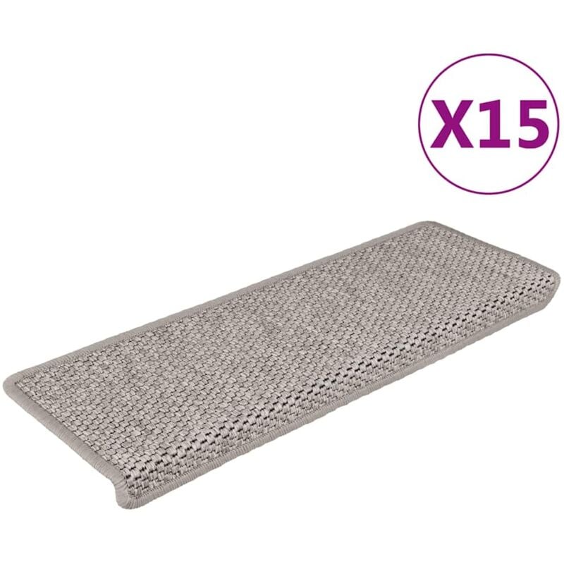 Vidaxl - Tapis d'escalier autocollants 15 pcs 65x21x4 cm Argenté