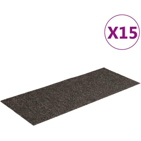 Tapis d'escalier autocollants 15 pcs，Marches d'escalier 60 x 25 cm Anthracite Rectangulaire CFW958508