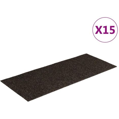 Tapis d'escalier autocollants 15 pcs，Marches d'escalier 60 x 25 cm Marron foncé Rectangulaire CFW864966