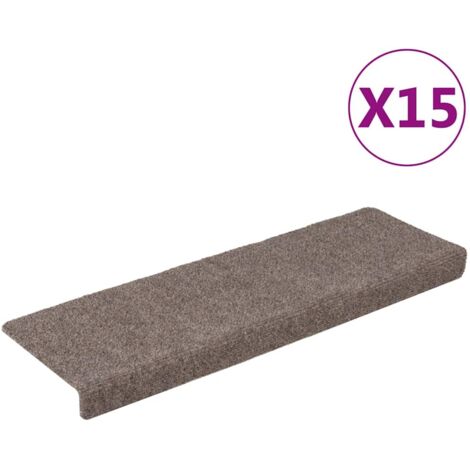 Tapis d'escalier autocollants 15 pcs，Marches d'escalier 65 x 21 x 4 cm Beige Bord rectangulaire CFW960162