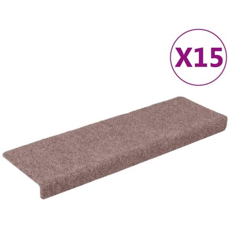 Tapis d'escalier autocollants 15 pcs，Marches d'escalier 65 x 21 x 4 cm Crème Bord rectangulaire CFW862568