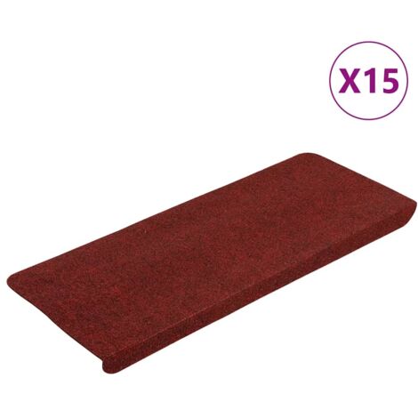 Tapis d'escalier autocollants 15 pcs，Marches d'escalier 65x24,5x3,5 cm Rouge CFW415287