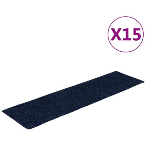 Tapis d'escalier autocollants 15 pcs，Marches d'escalier 76 x 20 cm Bleu marine Rectangulaire CFW321838