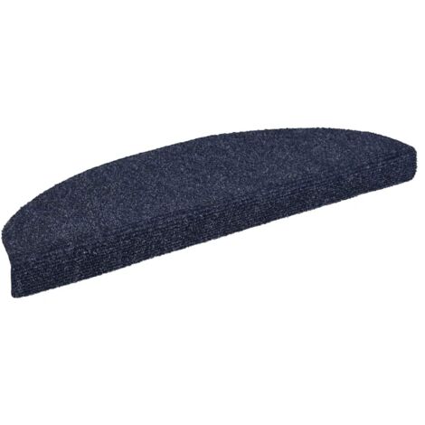 Tapis d'escalier autocollants 15 pièces 65 x 21 x 4 cm Bleu Demi-rond Grand