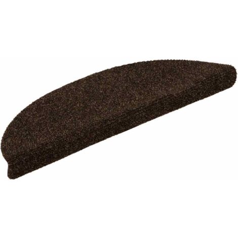 Tapis d'escalier autocollants 15pcs Marron 56x17x3cm Aiguilleté vidaXL73938