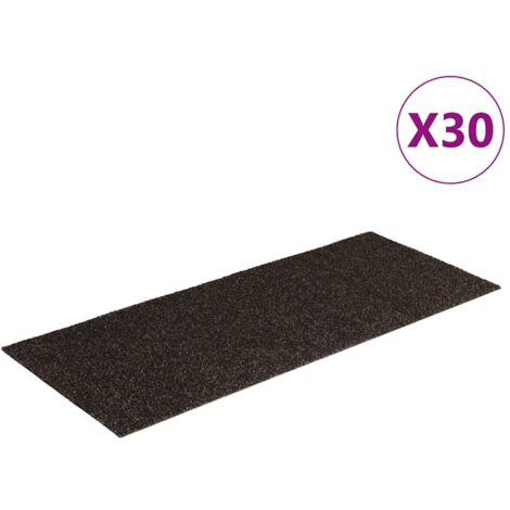 Tapis d'escalier autocollants 30 pièces 60 x 25 cm Marron foncé Rectangulaire
