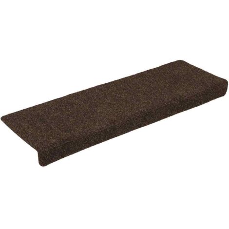 Tapis d'escalier autocollants 30 pièces 65 x 21 x 4 cm Marron Bord rectangulaire