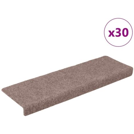 Tapis d'escalier autocollants 30 pièces 65 x 21 x 4 cm marron clair Bord rectangulaire