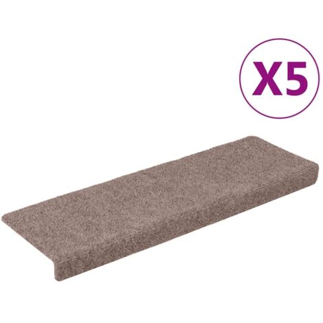 Tapis d'escalier autocollants 5 pcs，Marches d'escalier 65 x 21 x 4 cm Crème Bord rectangulaire CFW550635