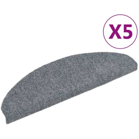 Tapis d'escalier autocollants 5 pcs，Marches d'escalier 65 x 21 x 4 cm Gris clair Demi-rond Grand CFW236829