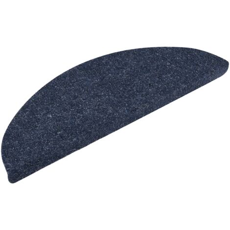 Tapis d'escalier autocollants 5 pièces 56 x 17 x 3 cm Bleu Demi-rond