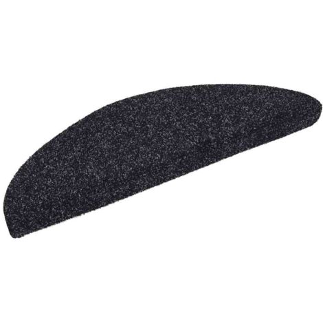 Tapis d'escalier autocollants 5 pièces 56 x 17 x 3 cm Noir Demi-rond
