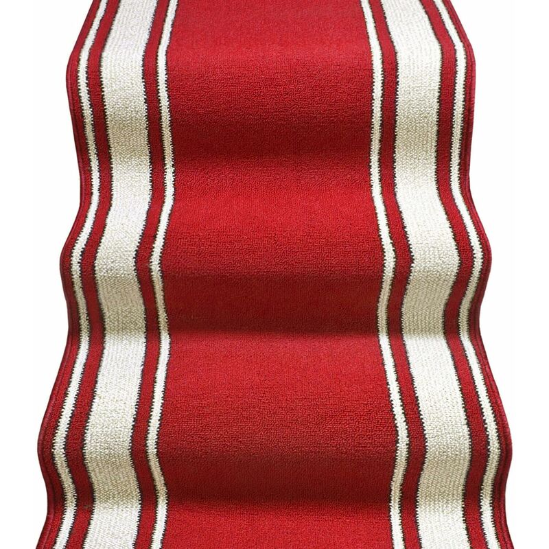 Emmevi Mv S.p.a. - Tapis d'escalier Coureur d'entrée Revêtement de Marche Antidérapant Style Classique Bordeaux - 67x300 cm