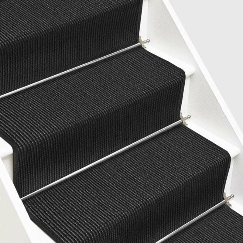 Tapis d'escalier en Sisal Sylt Noir 66 x 100 cm