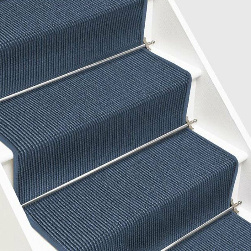 Karat - Tapis d'escalier en Sisal Sylt Bleu 66 x 500 cm