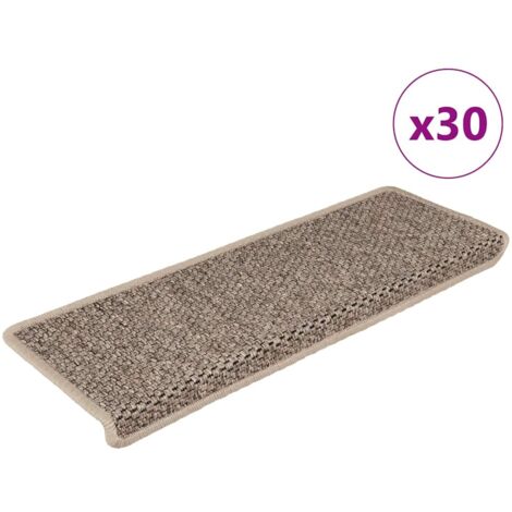 Tapis d'escalier-Moquette d'escalier-Tapis de marches autocollants 30 pcs 65x21x4 cm beige foncé 478462