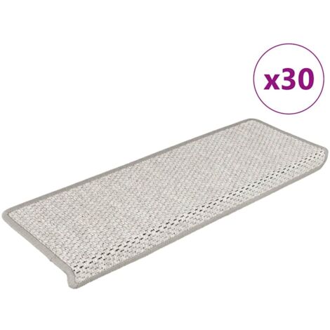 Tapis d'escalier-Moquette d'escalier-Tapis de marches autocollants 30 pcs 65x21x4 cm platine 592614